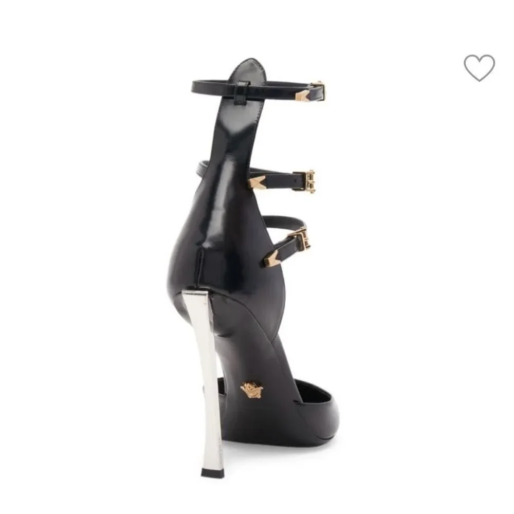 Versace Spiked Pin Point Pumps Black Women’s. - Picture 2 of 8